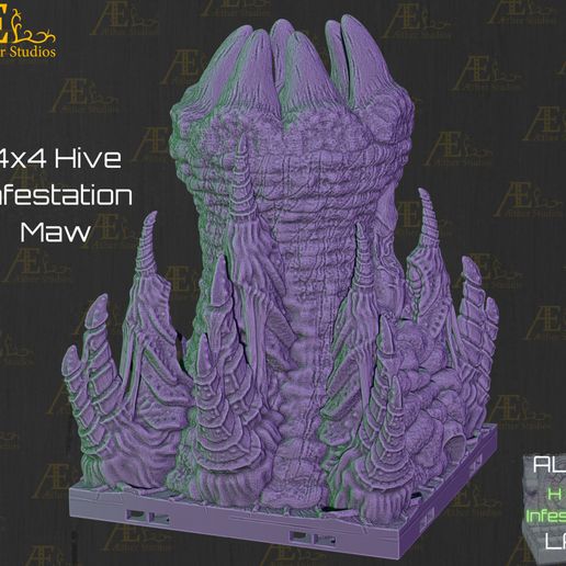 resize-5.jpg Archivo 3D Guarida alienígena: Infestación de colmenas・Modelo de impresión 3D para descargar, AetherStudios