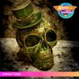 SteamSkull_03.jpg STL file Steampunk Skull・3D print object to download, Kimbolt