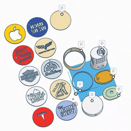 tinkercad.jpg 3D-gedrucktes, individuelles, rotierendes Schild