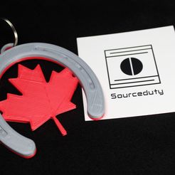 3D_Printed.jpg Canadian Maple Horseshoe Keychain Pendant