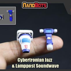 PANEL Ey & Lamppost Soundwave Transformers Nanobots Cybertronian Jazz and Lamppost Soundwave