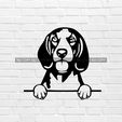 murbrique.jpg English Coonhound DOG WALL ART 2D DECORATION