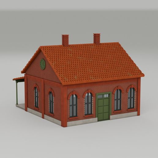 Railway Halt Lindenau - H0 1:87 station building | FDM kit + resin one piece | FREE