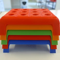 P1020831.JPG Archivo STL gratis Portoirs empilables pour microtubes - Estantería apilable para microtubos・Objeto de impresión 3D para descargar