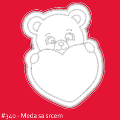 Meda-sa-srcem.png Fichier STL Ours avec cœur - Découpeur de biscuits・Objet pour imprimante 3D à télécharger