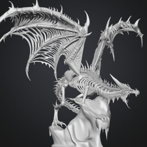 World of Warcraft: Sindragosa Queen of Frost Skeleton Statue - STL Model for 3D Printer