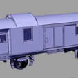 axonometry.PNG Escala H0 de equipaje de época en el vagón del tren