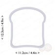 bread_slice~4.5in-cm-inch-top.png Bread Slice Cookie Cutter 4.5in / 11.4cm