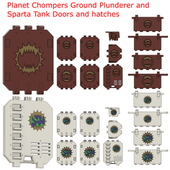 World-Eaters-Land-Raider-Doors-v2-2.png Planet Chompers Space Chappies Ground Plunderer and Sparta Tank Doors - World Eaters
