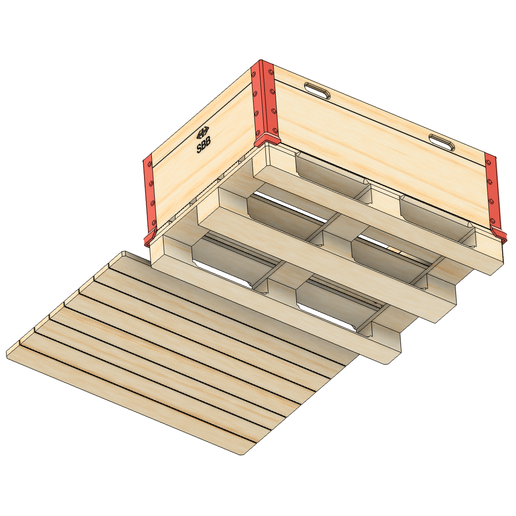 Bottom.png 1:14 Scale Euro Pallet with stackable Frame and Lid