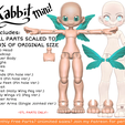 ka.png [KABBIT BJD] 14cm Kabbit Mini! 50% Scale Kabbit + Single jointed arm + Pinned Hands + Feet - (For FDM and SLA Priners)