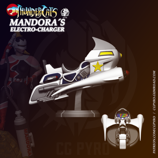 Mandora Electro Charger the Destroyer Thundercats STL files 3D printing collectibles fanarts by CG Pyro - 3D model önizlemesi