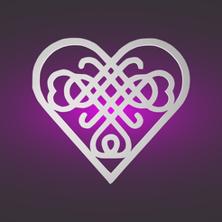 output-86-render-1.png STL file Decorative mural, celtic knot, heart, pendant, Valentine・3D print object to download