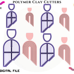5.png Fichier 3D Coupeur d'argile polymère *4 tailles 2 versions / Stepped Arches/Lorren3d・Objet imprimable en 3D à télécharger