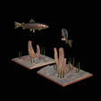 pstruh-podstavec-2-1-22.png two rainbow trout scenery in underwather for 3d print detailed texture