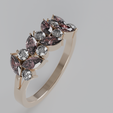2.png Marquise & Round Diamond Cluster Ring | 3D Printable