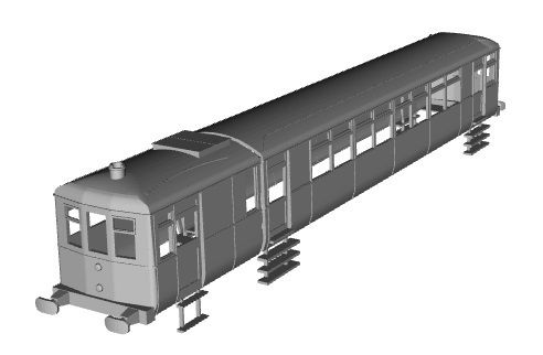 LNER Sentinel railcar d153 1/76 scale 3D model