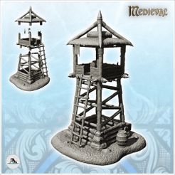 1.jpg STL file Log outpost with thatched roof (7) - DnD Wargaming Medieval War of the Rose Saga・Model to download and 3D print