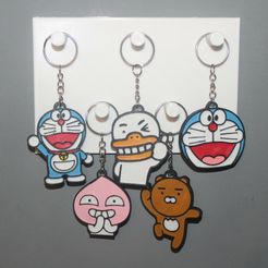 IMG_5017.jpg STL-Datei 5 Keychains Doraemon X Kakao Maskottchen・3D-Druck-Idee zum Herunterladen