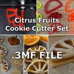3mf.jpg FORMINERIA CITRUS FRUITS COOKIE CUTTER - 3MF FILE FOR ENDER3