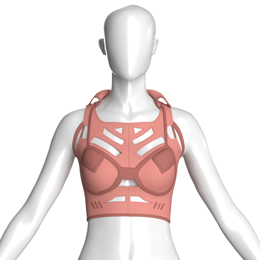 Girls Crop Top With Caged Hem | Marvelous / Clo3d / obj / fbx