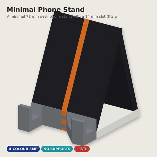 Minimal Phone Stand - Desk Holder with Cable Pass-Through - Just 1 Euro