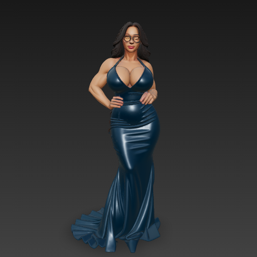 SEXY BUSTY MILFBig Boobs in blue dress NSFW CURVY BBW GIRLFree 3D File  for 3D printingCults
