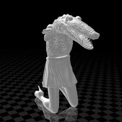 croco-girl4.jpg Download 3MF file crocodile girl ..c u later alligator • 3D printing model, syzguru11