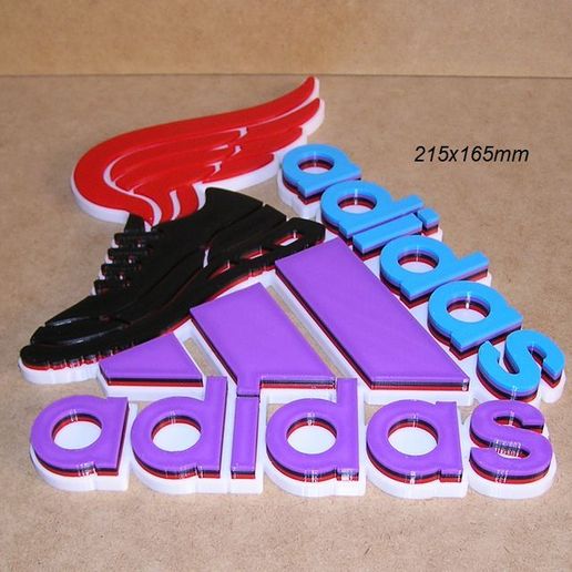 🏃 Adidas, shoes, sports, sign, signboard, sign, logo, print3d