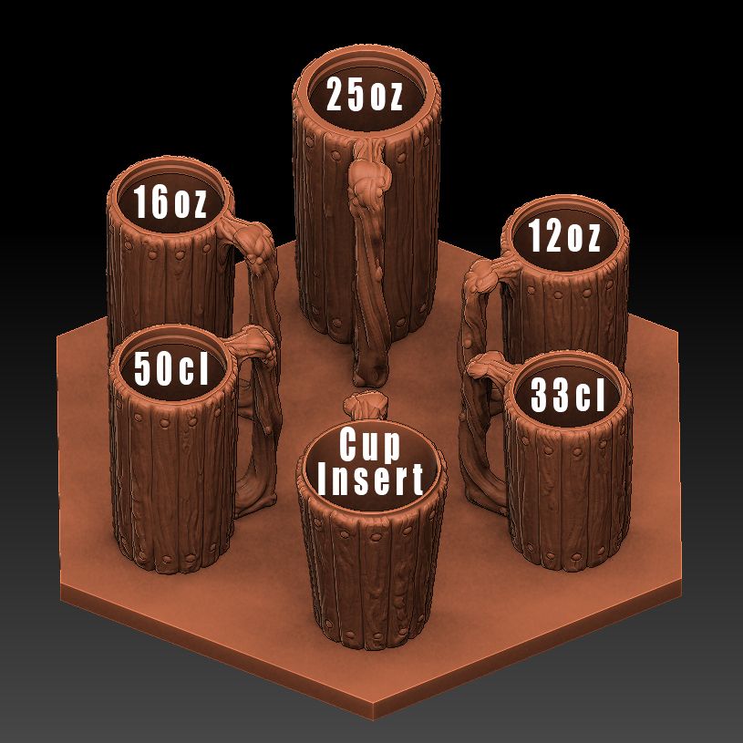 Variants.jpg Free STL file Wooden Mug / Can Holder・Object to download and to 3D print, ArsMoriendi3D