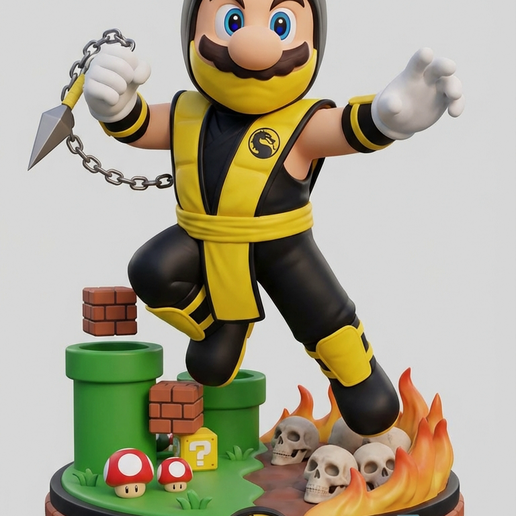 Mario Word - Scorpion Inspired STL - 3D Printable Sculpture Description