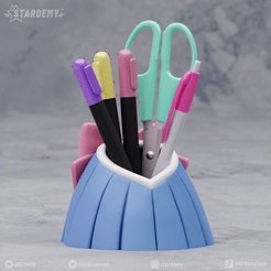sm_planter05.png STL file Japanese Girl Sailor Moon Uniform Pen Holder・3D printer design to download