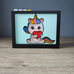 IMG20230806173744.jpg Free STL file Unicorn Shadow Box・3D printing idea to download