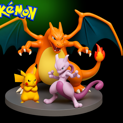 Pokémon ポケモン charizard pikachu mewtwo Pokemon Jumbo Coin - Charizard Mewtwo & Pikachu - Battle