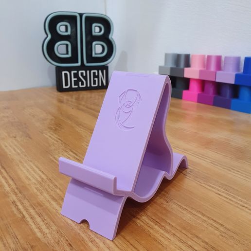 phone stand with dog logo - 3D model önizlemesi