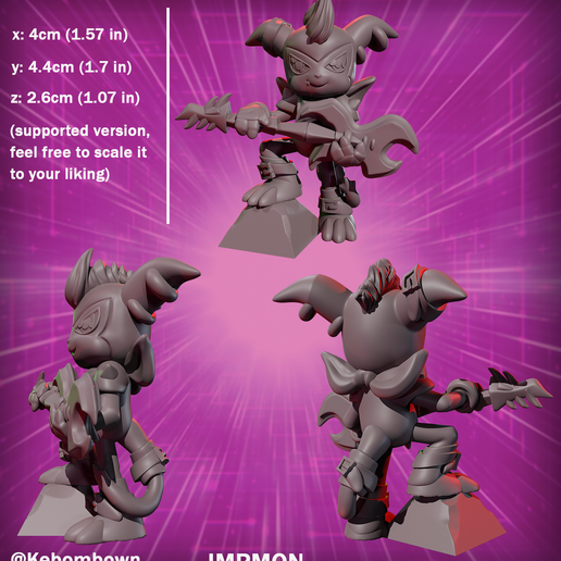 🐉 Punk Impmon・ STL File for 3D printing・Cults