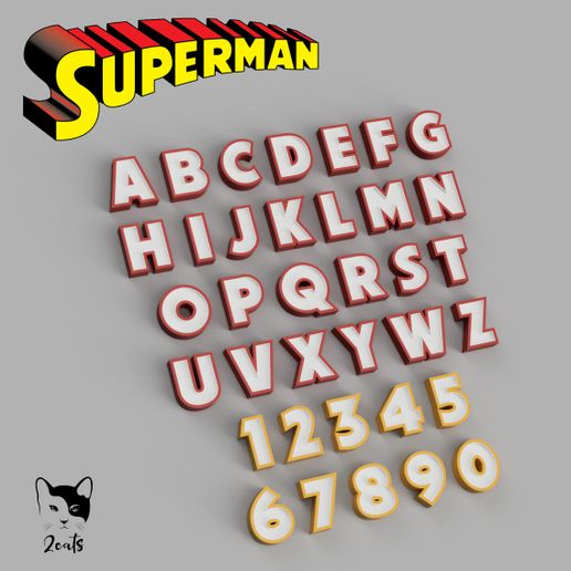 FONT NAMELED - SUPERMAN - alphabet - CREATE ALL WORDS IN LED LAMP 3D model