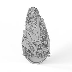 untitled.26.png STL-Datei Gothic sign with skull and sexy girls kostenlos・3D-druckbares Design zum herunterladen