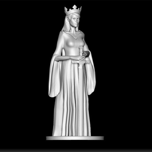 STL file Queen - 3D Print Queen Sculpture - Royal Queen Figurine ...