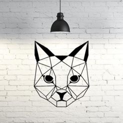 50.Catface.jpg STL file Cat Wall Sculpture 2D II・3D printable design to download