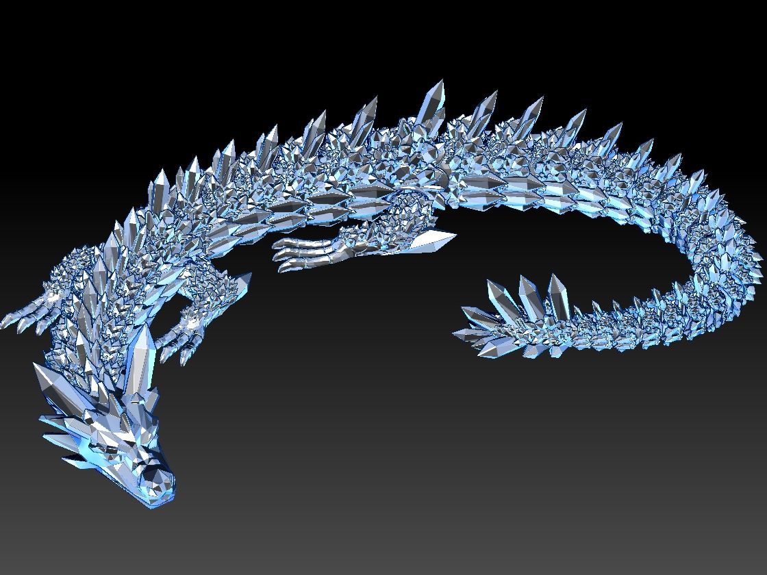 Preview14.jpg Archivo STL DRAGÓN ARTICULADO - FLEXI CRYSTAL DRAGON 3D PRINT・Modelo de impresión 3D para descargar, leonecastro