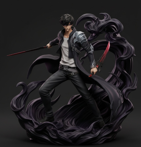 Sung Jin-Woo 3D Anime Sac à Dos Avec Port USB, Sac D'école Léger Pour