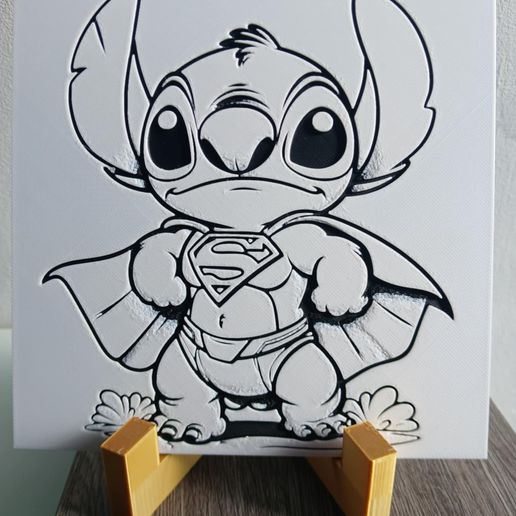 Hueforge Stitch Superman without AMS - 3D model önizlemesi