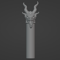 Dragon_Stash-01.png Free 3D file Cane Stash - Dragon Head - Supported・3D printer model to download, LordInvoker