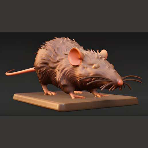 🐀 Realistic Standing Rat・ STL File for 3D printing・Cults