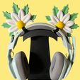 daisy-3.jpg Cute daisy ears headphone decor, flower headset attachment