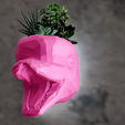 low-poly-head-planter-3.png Beluga whale low poly geometrical wall mount head planter succulent flower vase cactus pot STL