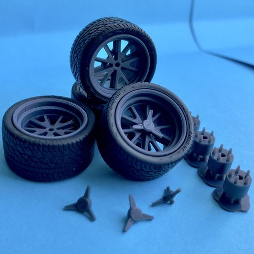 American Race VN 427 Shelby Cobra 18inch rims with GOODYEAR Eagle gt tires for diecast and scale models