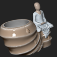 Imagen3.png Suculent pot human meditating for 3D print