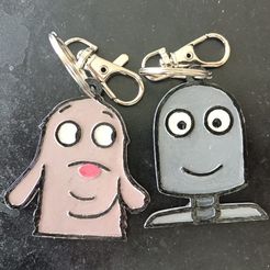 Keychainprinted2.jpeg Keychains my friend the robot (Robot dreams keychains) + Dog at the beach (Dog at the beach)